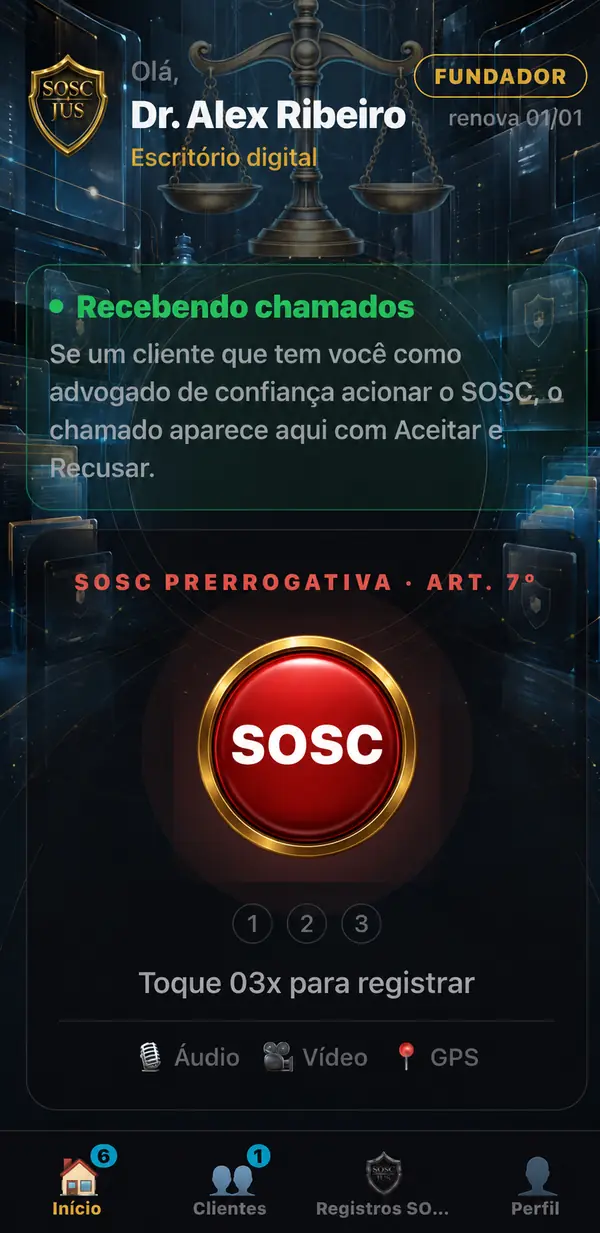 Tela do SOSC JUS: a-inicio